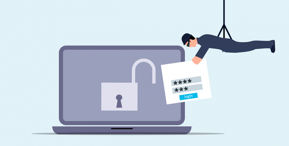 Free attack unsecured laptop vector