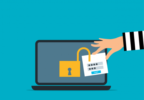 Free attack unsecured laptop vector