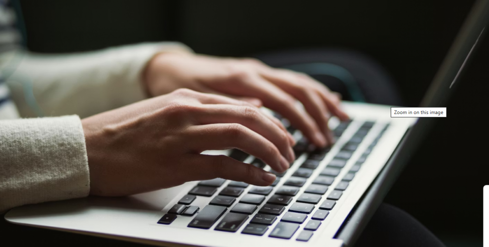 Person using laptop photo